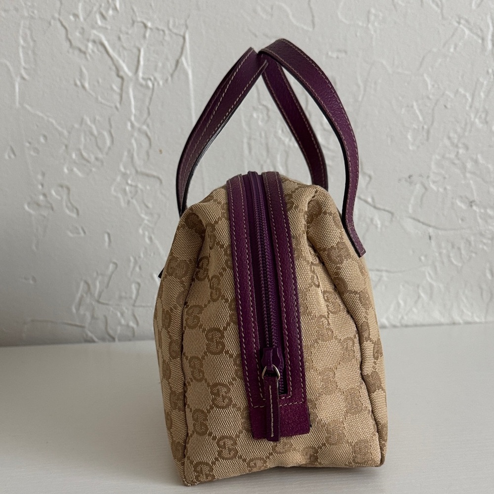 Gucci Beige and Brown handbag with Purple Accents - Picture 3 of 15